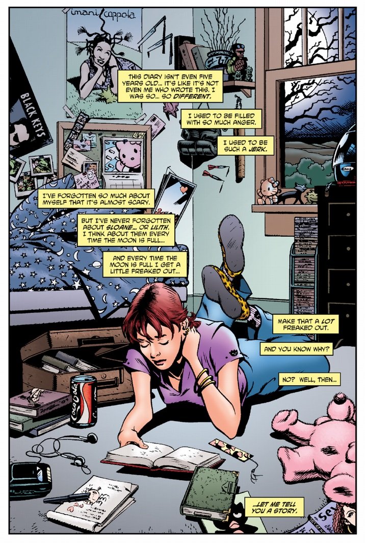 Michael Dooney. Shadow's a big Hello Kitty and Hellboy fan apparently. Also think that plush toy in the corner is Fluffy Brockelton, one of the stars from Dooney's own Mirage series Gizmo!