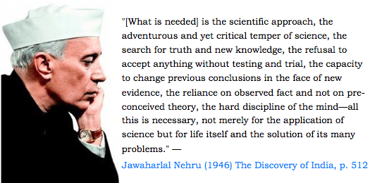Nehru seems to have coined the word term 'Scientific Temper' as explained in his book Discovery of India. (4/n)
