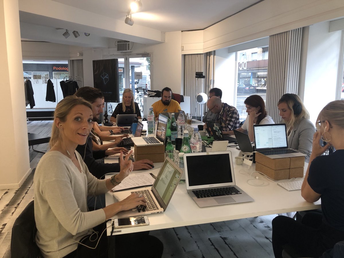DaveHertig's tweet photo. 🤫 Everybody typing their finders off. Quiet, please, it’s #ContentProdDay in #Zurich https://t.co/YxhICrSbtB