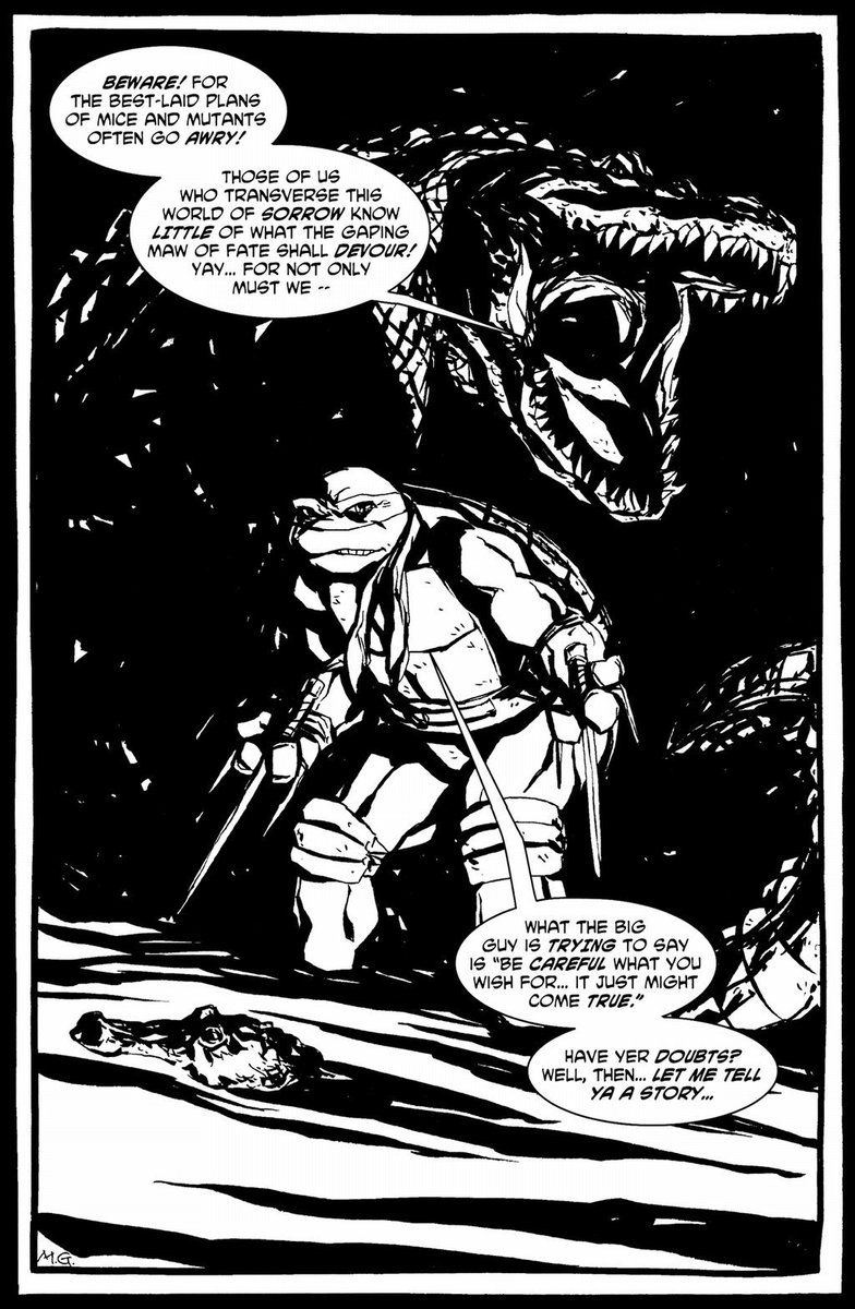 Michael Gaydos. Kinda sad Leatherhead can't use the Scottish version because oh my god can you imagine a giant alligator man just bellowing "GANG AFT A-GLEY!" in the sewers?