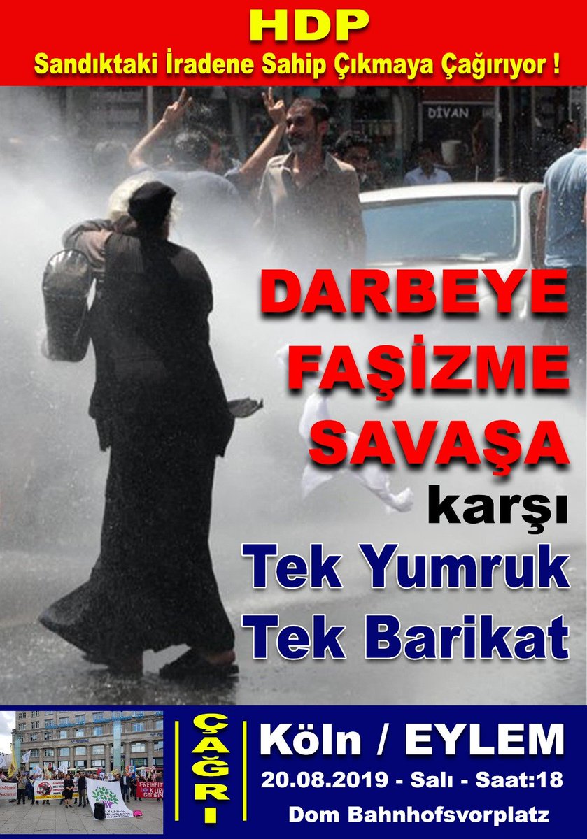 Darbeye, Faşizme, Savaşa karşı
TEK YUMRUK, TEK BARİKAT!
#KayyumDarbedir