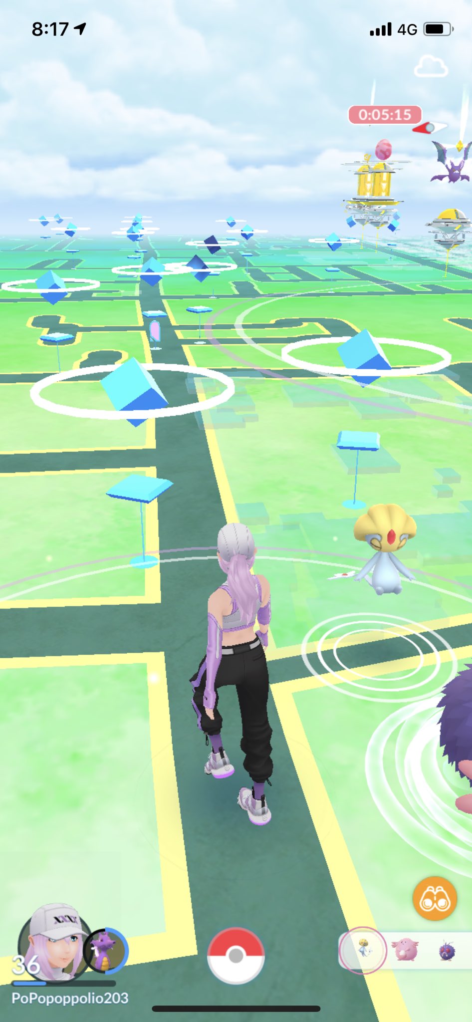 ポッポリ青 ポケモンgo ニアバイで野生ユクシー出現して 朝からダッシュ 運持ってかれた ポケモンgo ユクシー