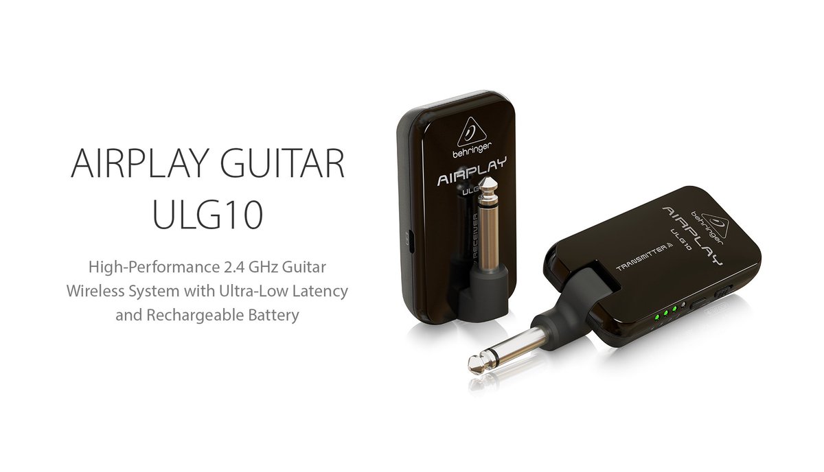 Behringer's tweet image. One thing which is better than a wireless system is an uncomplicated wireless system with no setup fuss, no fumbling with menus, just plug-and-play simplicity. AIRPLAY GUITAR ULG10 will let you focus on your music. bit.ly/Behringer-AIRP…

#AIRPLAY #Guitar #WirelessSystem #ULG10