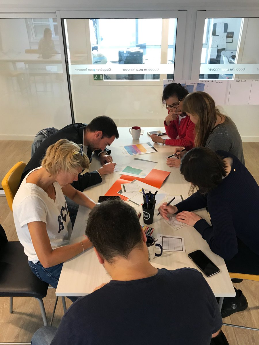 yellowbr1cks's tweet photo. En pleine réalisation de grilles #sudoku pour l'atelier #sudokanban de l'École Buissonnière by @valeursandco avec dans le rôle du #ProductOwner @PerrineSvn  

#facilitateur #agile #backlog #WIP #kanban https://t.co/Bs2MZhyiB3