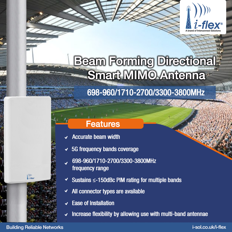 i_sol_co_uk's tweet photo. i-flex beam-forming directional MIMO antenna is a multiband high gain antenna with vertical and horizontal polarization, covering 698-3800MHz.
#Stadium #Network #Antenna #CellularCoverage https://t.co/r4kZBxblWc