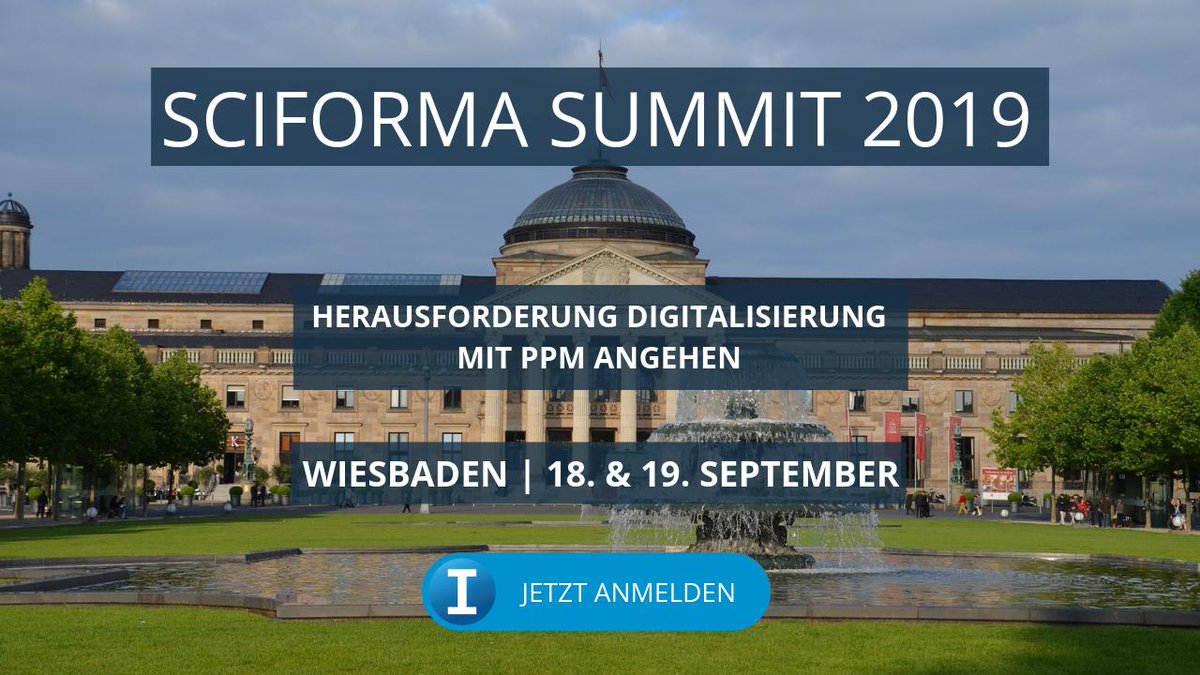 SciformaGermany's tweet image. [SAVE THE DATE] - Der jährliche Sciforma Summit findet am 18. und 19. September 2019 in Wiesbaden statt. Melden Sie sich jetzt noch schnell an!

📝bit.ly/2ZoQ7CZ

#sciforma #ppmtool #wiesbaden #pmo #projectmanagement