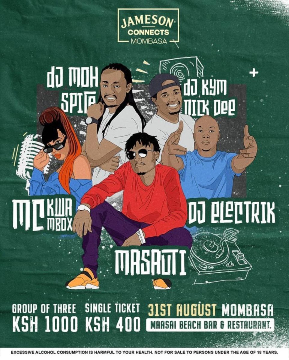 OfficialMasauti's tweet photo. This 31st we are shutting down August is style, make sure you make your way to the @jameson_ea connects tour @masaaibeachbar #kenyanboy #dreamnation #ipepete #dondosha #kiboko #kibokoremix #leonileo #kenya #kenyan #001 @homeboyzkenya https://t.co/HMV9duvJyK