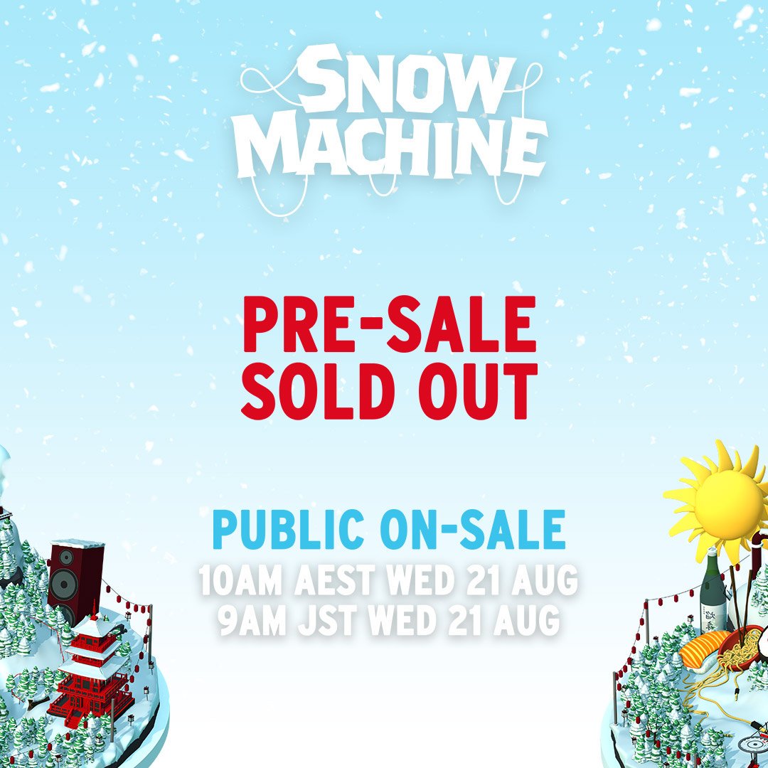 PRE-SALE IS NOW SOLD-OUT!

Apologies to everyone who missed out on packages, demand was many times the available allocation.

However not all is lost. There are limited additional allocations available across all packages tomorrow morning in the Public On-sale 10am AEST / 9am JST