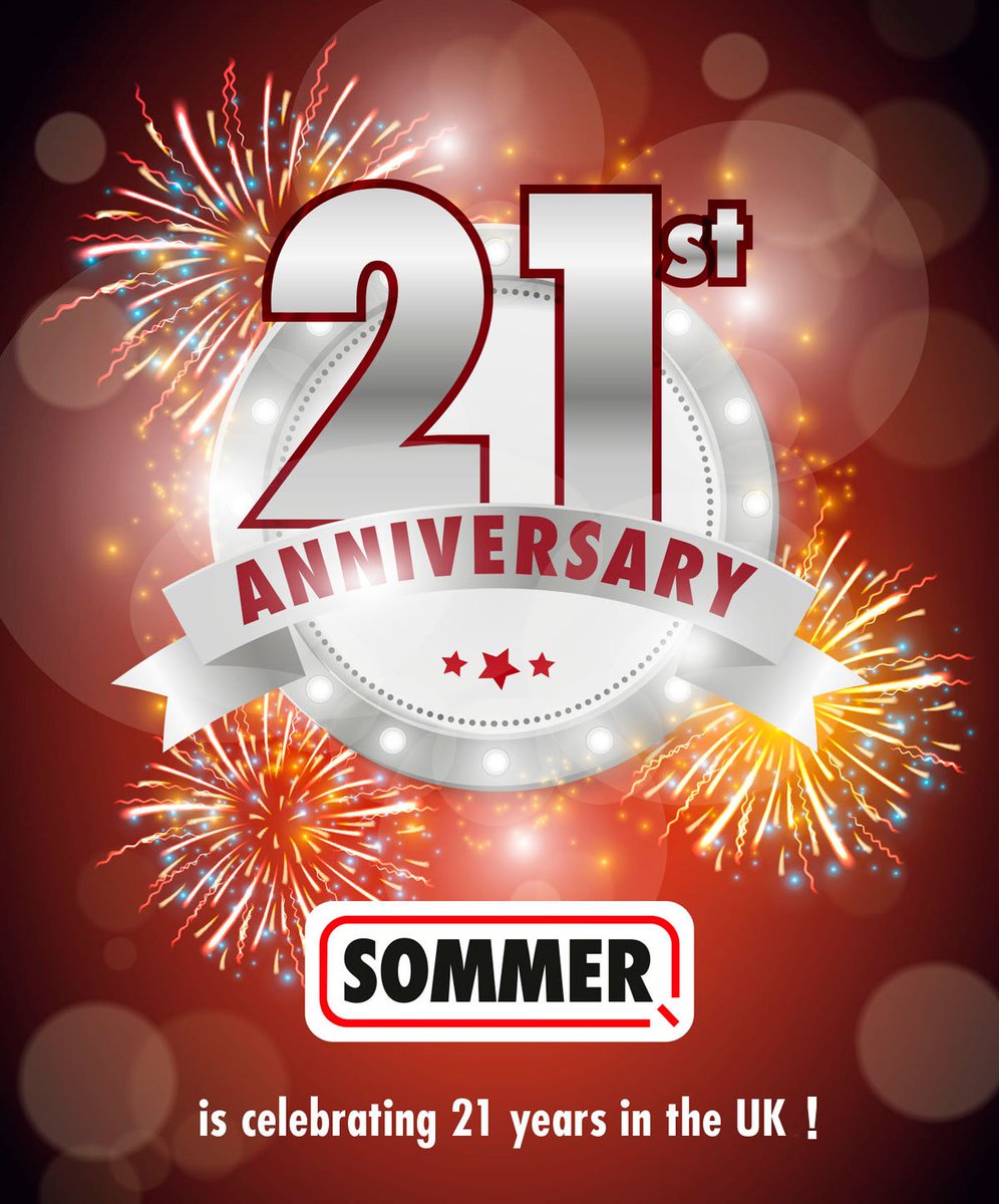 SOMMER have been in the UK for 21 years and as a thank you to customers old and new there are some very special promotions over the next few months.  So do look out for some extra special deals and celebrate with us!
#garagedoors #industrialdoors #homeautomation #gateoperators