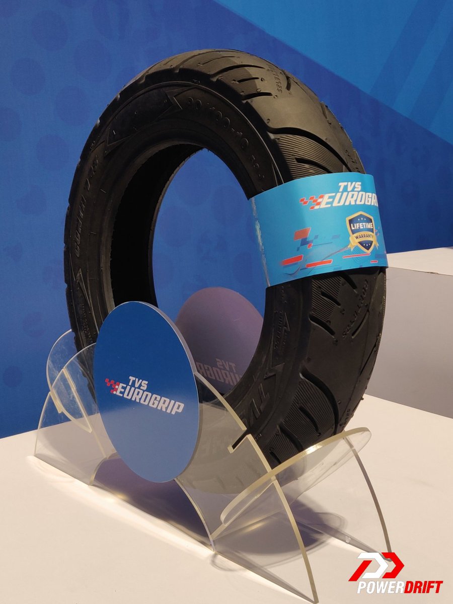 PowerDrift's tweet photo. You might have heard the name before, but TVS Tyres says that this marks a completely new chapter. #TVSEuroGrip will boast 19 tyre models for everything from 70cc mopeds to 500cc performance bikes. One which caught our attention was #ProTorq Extreme HR, rated for up to 270kmph! https://t.co/bC7TxGkAo0