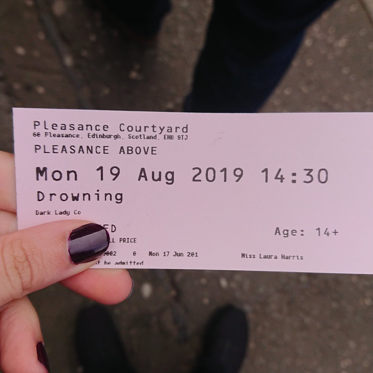 lunderscoreh's tweet photo. Powerful performances in @DrowningPlay made this something that I was thinking about for the rest of the day #edfringe #show16 #edfringe2019 https://t.co/pUDw3E0Xtp