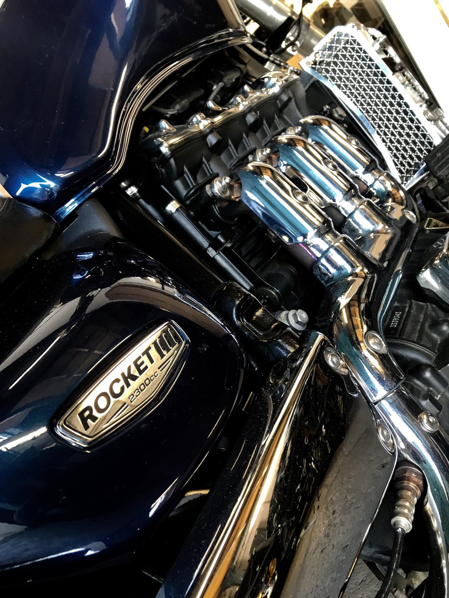 A lovely #Triumph Rocket III in for dyno work after the customer had some custom exhausts made. We dont just build custom bikes here <a href="/abmspecials/">Associated British Motorcycles</a>, We can also service, repair and supply parts for most manufacturers! #MVAgusta #Triumph #Yamaha #Honda #Kawasaki #Suzuki