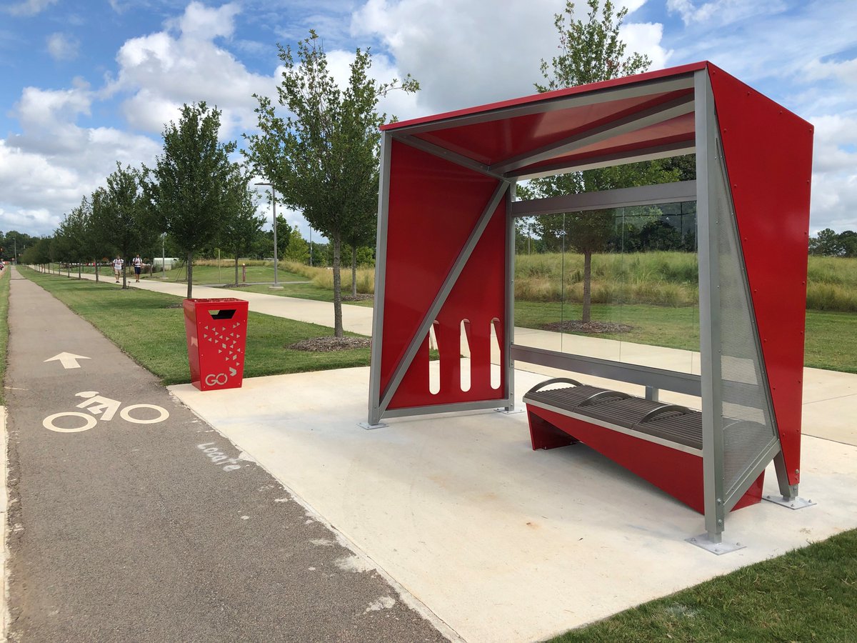 RaleighGov's tweet photo. Big big heart eyes for the new @GoRaleighNC bus shelters installed today at @ncartmuseum! Can't wait for these to be polished with some art. https://t.co/vNilID5BAE