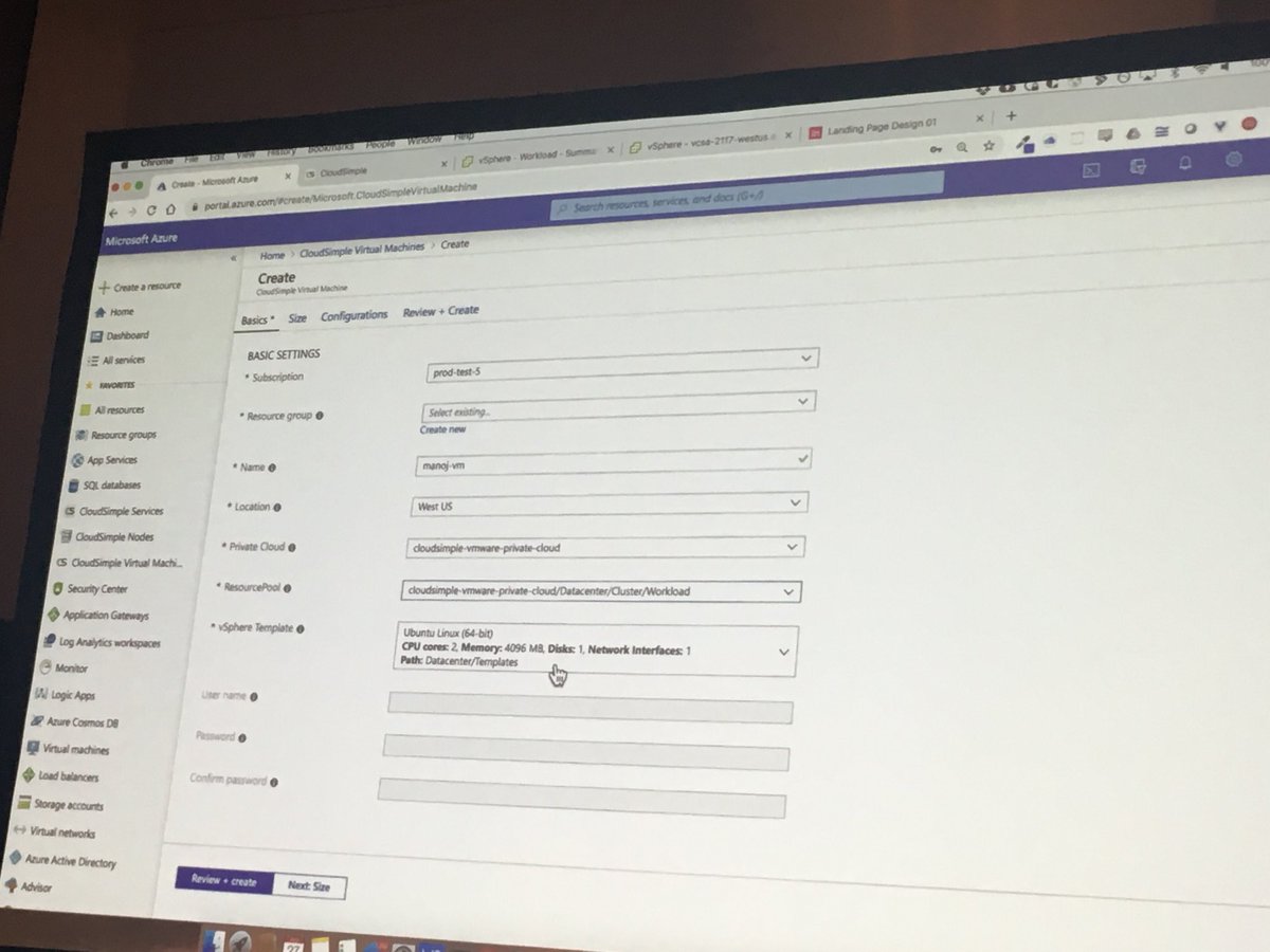 Create a VM on #azure which gets provisioned on ⁦<a href="/cloudsimple/">CloudSimple</a>⁩ private cloud in with one click. #vmworld19