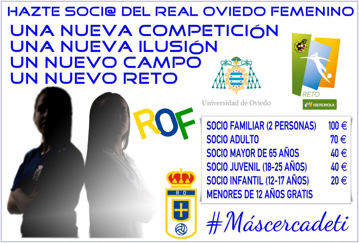 RealOviedoFem's tweet photo. Hazte socio del #RealOviedoFem
y recoge tú abono:
💙Oficinas Díaz Vega martes y jueves de 18 a 21h.
💙En el campo San Gregorio en días de partido.
💙Reserva con un mail📨a femeninoprensa@realoviedo.es 
💙O por mensajes privados en los medios oficiales del club 
#Máscercadeti https://t.co/XoBtHmDBCl