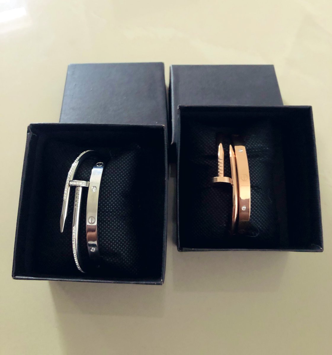 Our none-tarnish bangles still very much available Nail x cartierProce: 3000 naira each Available in gold, rose gold and silver Pls kindly send a dm to order Help rt #StefflonDon  #tangled  #backtoschool  #TuesdayMotivation