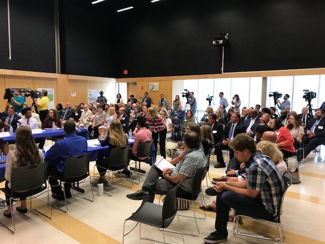 GovNedLamont's tweet photo. Thanks to the students, teachers, administrators, and other leaders who joined us today at #WilcoxTech HS in #Meriden for a discussion on ways to make improvements to our education system. Important to continue our conversations on this critical topic. https://t.co/I5xw64CDGI
