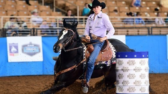 RNCFR's tweet photo. #LisaLockhart is no stranger to the sport of #barrelracing! Hailing from Oelrichs, SD, she's won over $2,378,482.00 in her career, and she's a 14-time qualifier to the #RAMNCFR. She's also your reigning 2019 #RAMNCFR champion. Learn more about Lisa! https://t.co/rS8Tze0TAf 🐎 https://t.co/rzuWLGEEH2