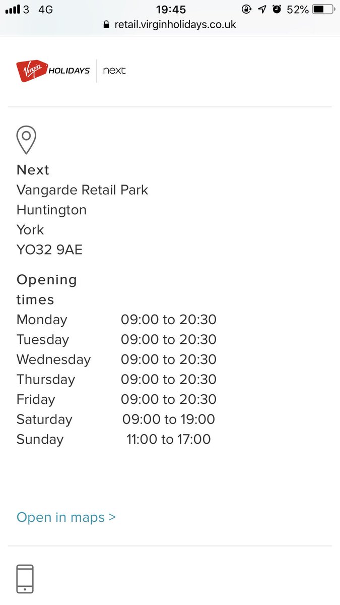 ElishaFA's tweet photo. @VirginHolidays just wasted a trip to your York store. Opening times are until 8:30 but after waiting half an hour for nobody to show up we gave up! Can you please explain why? Will there be anyone there tomorrow at 7:15? Don’t want to risk another pointless hour round journey. https://t.co/m1K5Pj3Lkg