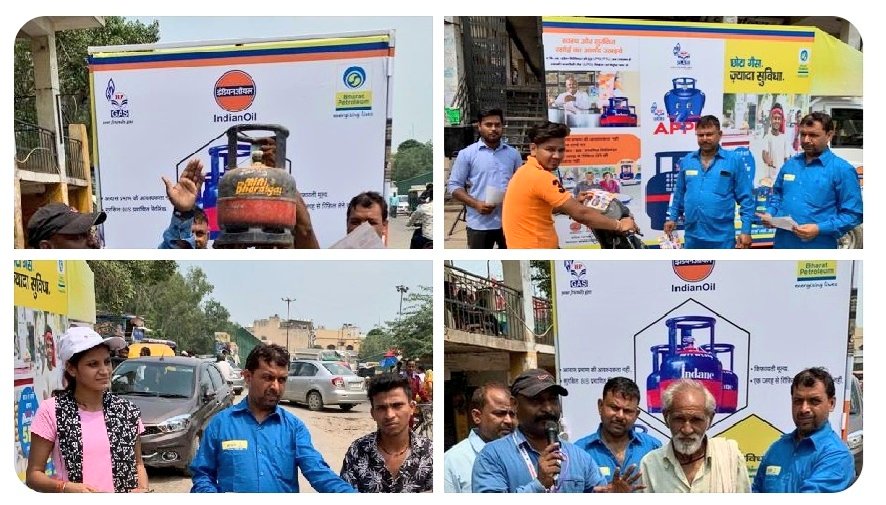 HPCL's tweet photo. Step towards stopping unauthorised use of small LPG cylinders~ 5kg FTL cylinder promotion by Oil PSUs in Delhi markets thru Publicity Vans alongwith making people aware about safe &amp; economic use of LPG.
@PetroleumMin @dpradhanbjp
@jsm_MOPNG @PMUjjwalaYojana @AshutoshJindalS https://t.co/ijXbTb8BUd