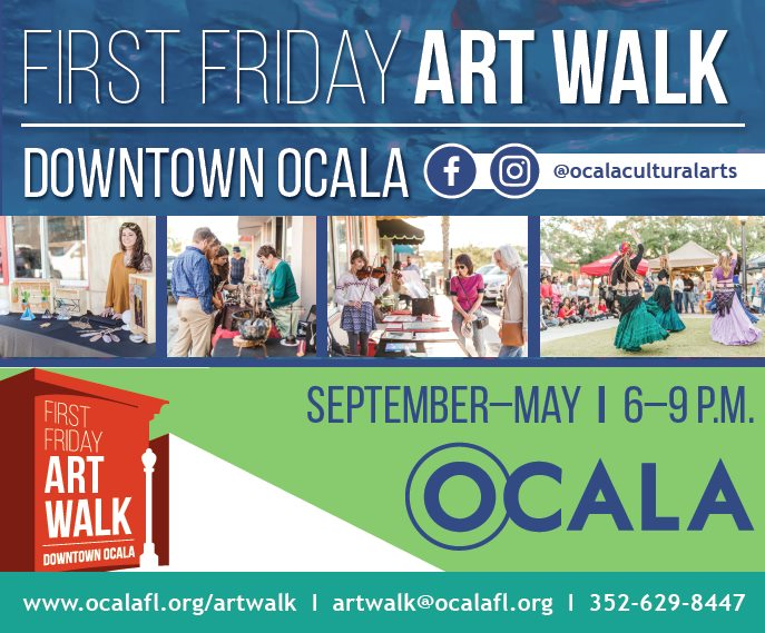 FeelDowntown's tweet photo. Next month is the kick off to First Friday Art Walk back #DowntownOcala! Come enjoy the Downtown while supporting the arts. #WeAreMainStreet https://t.co/LESiotjSzY