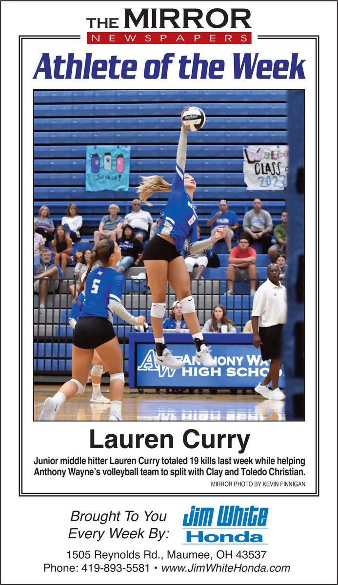 Sneak peek at The Mirror Newspapers’ Athlete of the Week, brought to you by <a href="/JimWhiteHonda/">Jim White Honda</a>. Congrats Lauren!