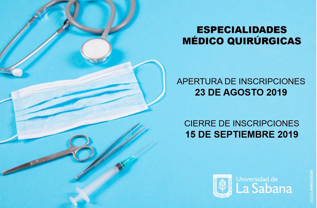 unisabana's tweet photo. Están abiertas las inscripciones de las especializaciones médico quirúrgicas. Actualiza tus conocimientos para estar al día de los avances médicos, no pierdas la oportunidad de ser un mejor profesional, conócelas aquí: https://t.co/nYE0n3ENW0 @MedicinaSabana https://t.co/4RMlQwj3KK