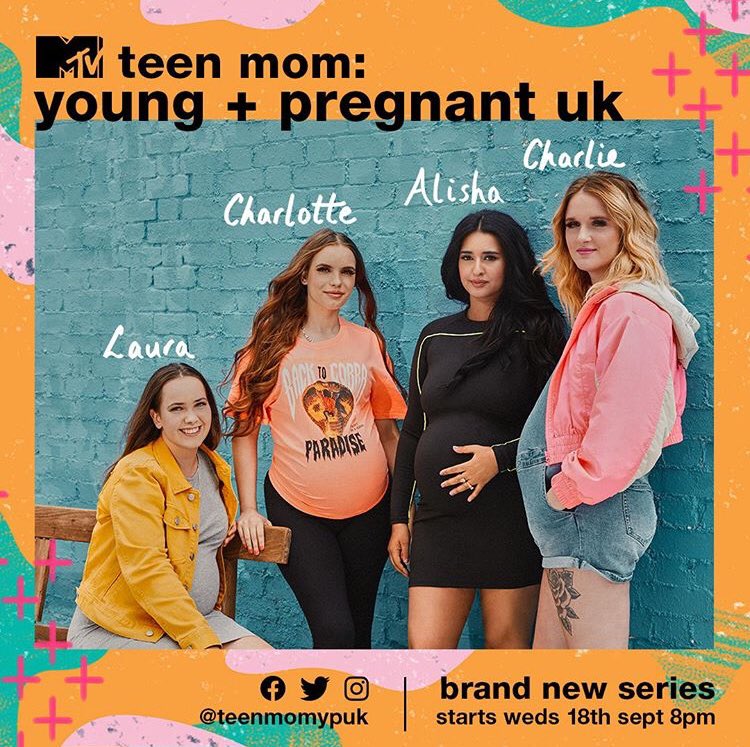 Introducing Laura, Charlotte, Alisha and Charlie. They’re young, pregnant and they’re the stars of our BRAND NEW SERIES! ‘Teen Mom: Young &amp; Pregnant UK’ coming to MTV on Wednesday the 18th September at 8pm <a href="/teenmomypuk/">Teen Mom: Young + Pregnant UK</a> 🤰🤰🤰