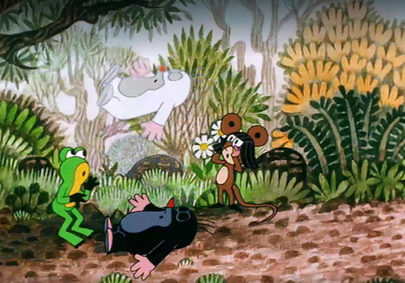 кротик и лягушка. кртек крот. крот и лягушка. крот из чешского мультфильма. крот и лягушка.