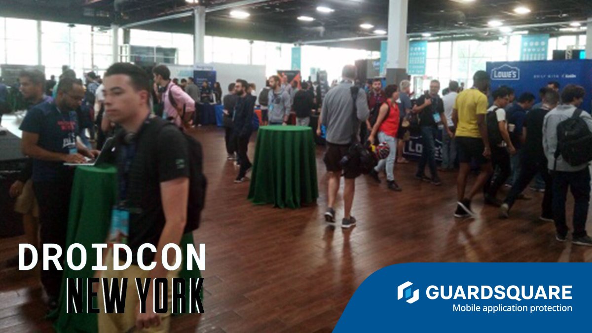 Guardsquare's tweet photo. Last day of @droidconNYC! Last chance to drop by our booth and learn all about our Android app security solutions ProGuard and DexGuard.
#proguard #dexguard #android #appsec #mobilesecurity #cybersecurity #mobiledevelopment #androiddevelopment #DCNYC19 https://t.co/vNLYmeYwFt