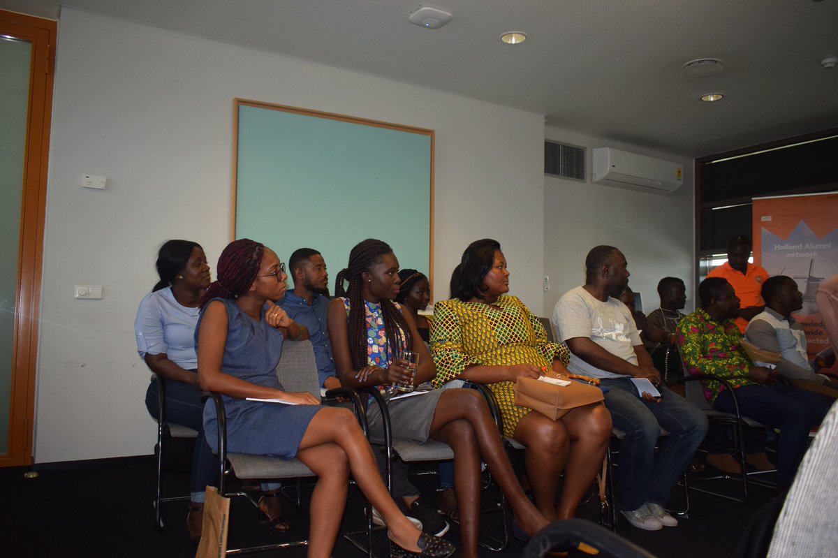 NLinGhana's tweet image. The pre departure orientation  of the #OrangeKnowledgeProgramme took place at the Dutch Embassy today. In total 128 participants from Ghana, Sierra Leone and Liberia will be travelling to NL for masters or short courses!🤓 @ghana_naag @Nuffic