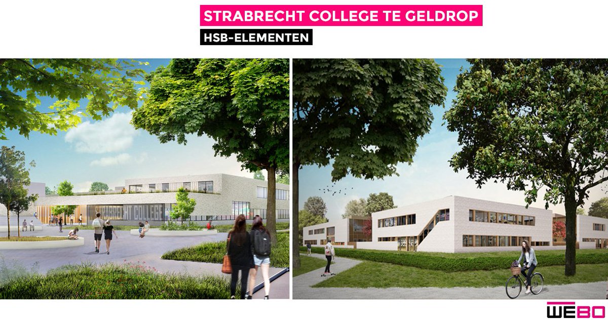 STRABRECHT COLLEGE | Een nieuw en gaaf project met HSB voor <a href="/weborijssen/">WEBO</a> , het Strabrecht College te Geldrop. WEBO verzorgt de complete engineering (BIM), levering en montage voor de prefab elementen.