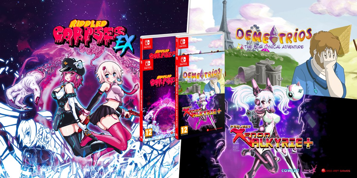 RedArtGames's tweet photo. 🎉 Happy RAG #NintendoSwitch day guys!
Today we are announcing a full @COWCATGames Switch offer with:
- Riddled Corpses EX - 2800pcs
- Bundle of Demetrios & Xenon Valkyrie+ (same cartridge) - 2800pcs
Preorders opening tomorrow at 2PM UTC on https://t.co/cRYEbYSov2
#SwitchCorps https://t.co/lO7KvM0L6I