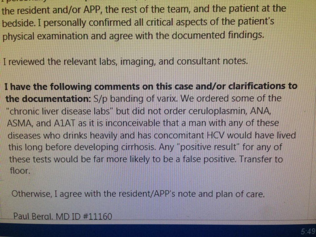 Trying to change medical culture, one passive-aggressive curmudgeon-y attestation at a time

The hepatologists do realize that the non-hepatologist community considers shotgun testing pts w/ liver injury to be a #TWDFNR 

journalofhospitalmedicine.com/jhospmed/artic…

#highvaluecare #meded #teachDx