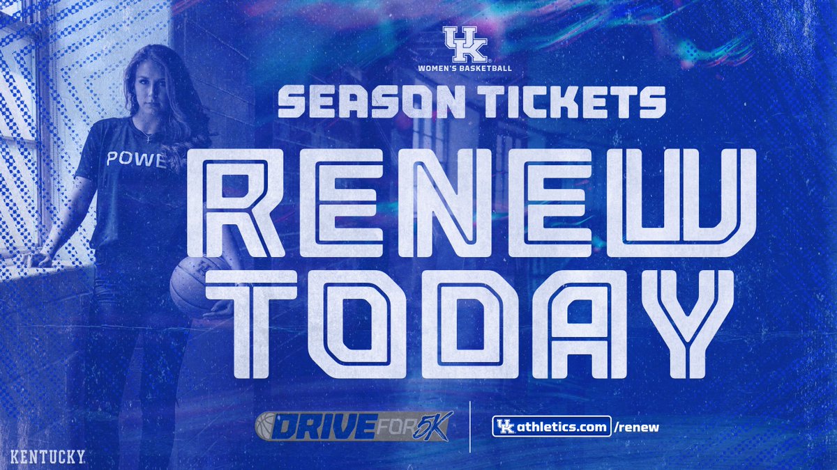 UKAthletics's tweet photo. Two days left to renew your 2019-20 @KentuckyWBB season tickets, #BBN! Renewal deadline is Wednesday, Aug. 28. Better act fast! #DriveFor5K

🔗: https://t.co/aB6aJKyFJg https://t.co/pWmrMpLnQg
