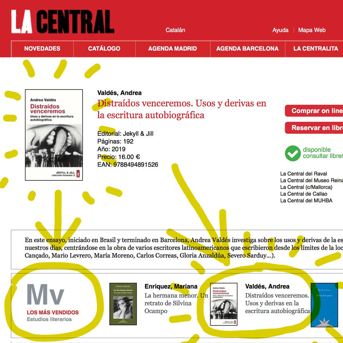 JekyllandJill's tweet photo. ¡'Distraídos venceremos', de Andrea Valdés, en la lista de los estudios literarios más vendidos en La Central!
https://t.co/kvwvMgZ6UN
@andreavaldesv #distraidosvenceremos https://t.co/WjGafEr2vM
