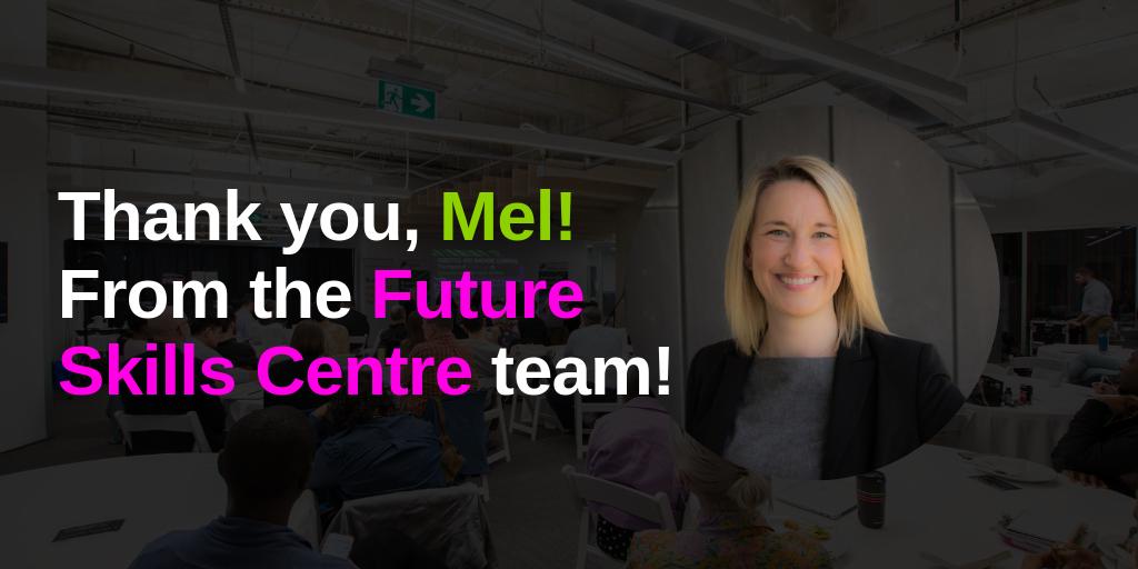 fsc_ccf_en's tweet photo. Thank you to Mel Wright, our fearless Interim Executive Director, for her incredible leadership of the Future Skills Centre over the past ten months. We will miss you! https://t.co/R97o2jhyMH