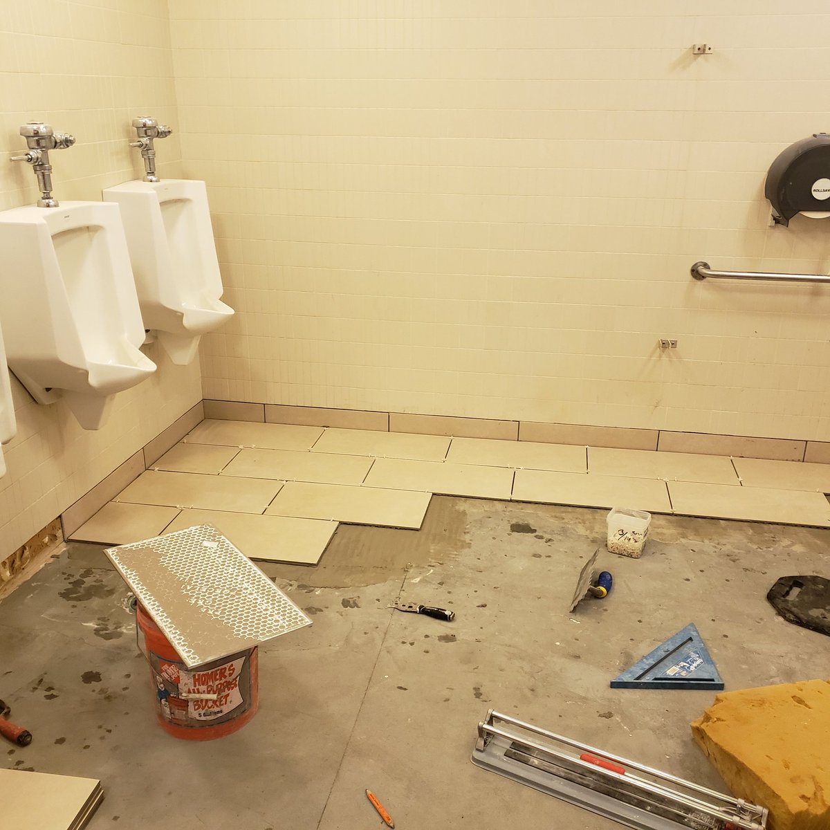 fpfconstruction's tweet photo. .@highplacescc Mens bathroom renovation underway. https://t.co/bszFjFxbLl