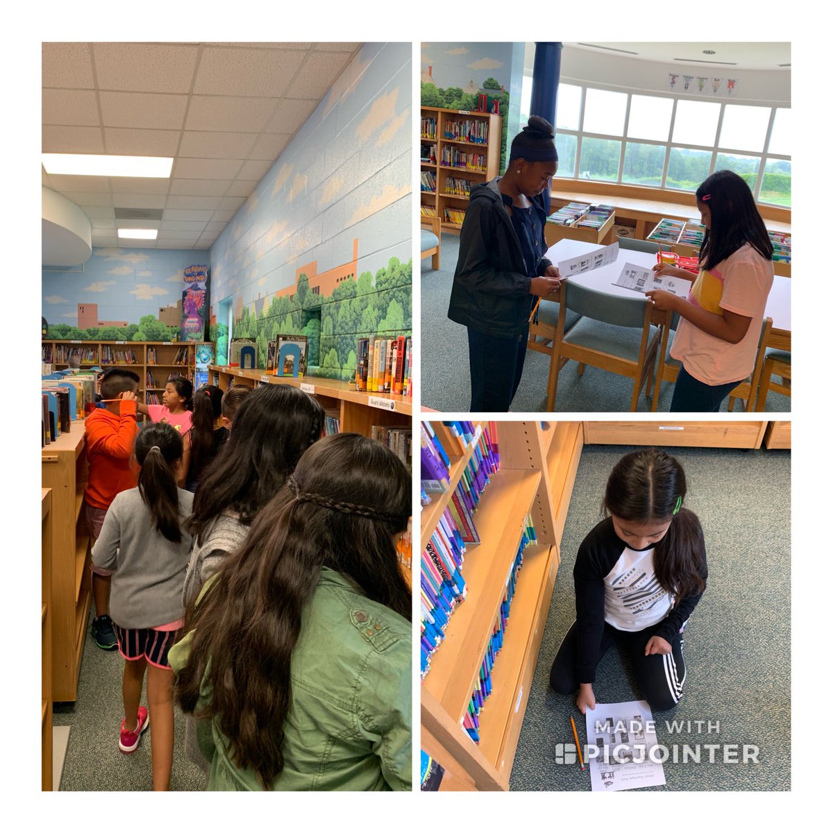 EShannonMC's tweet photo. Library scavenger hunt! Discovering new books 🐾 #fheshuskies #ignitelearningbcps https://t.co/hWusZbqAPz