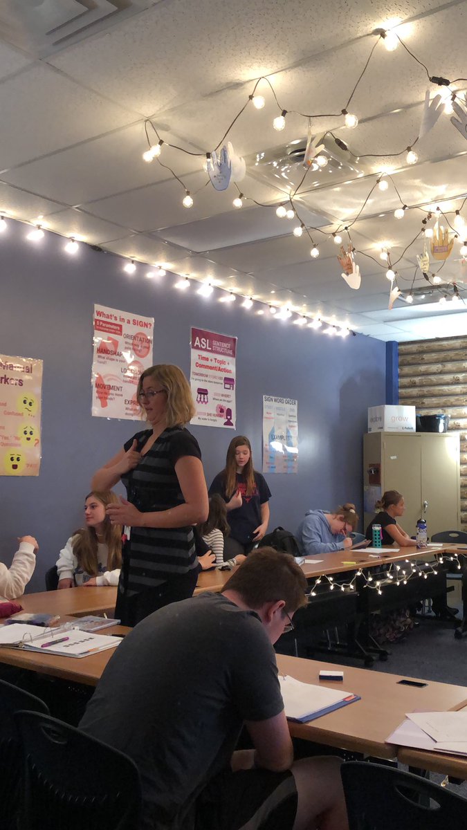 parkwaymcl's tweet photo. ASL in action @PWestHighSchool   Ms. M rocking 90% in the target Language! https://t.co/T86auVRla4