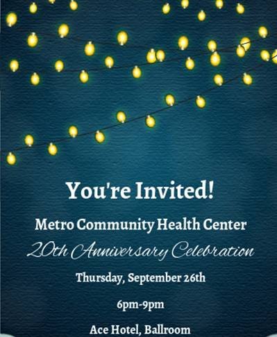 MetroHealthPGH's tweet photo. Come celebrate 20 years of Metro! We will be honoring our founding doctors and the career of Dr. Marty Seltman!!! Tickets can be purchased here here at https://t.co/nvqmO53EDq. https://t.co/qSbx5H60aI