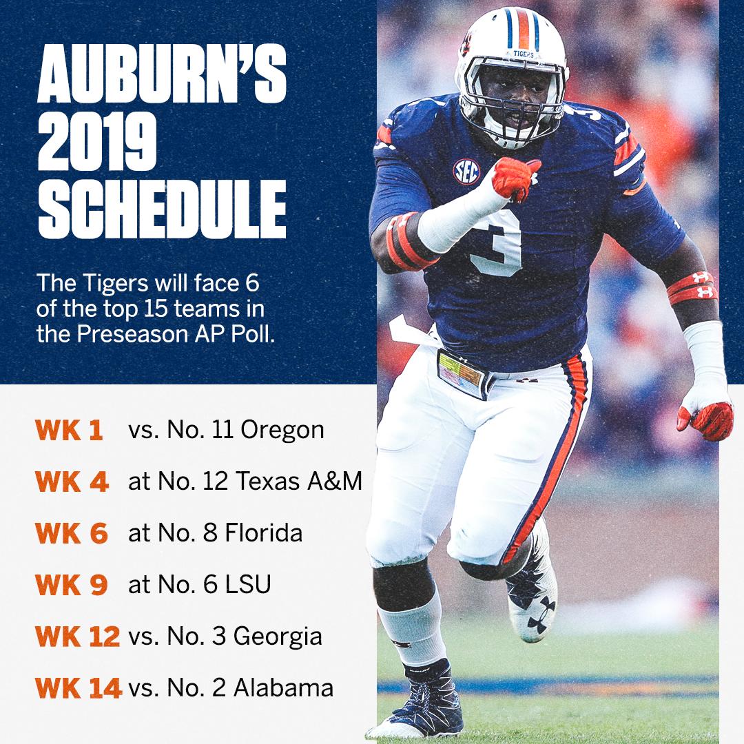 SECNetwork's tweet photo. No SEC team faces more Top 15 opponents than @AuburnFootball. 

How many wins do you see? https://t.co/wkFzggKy4w