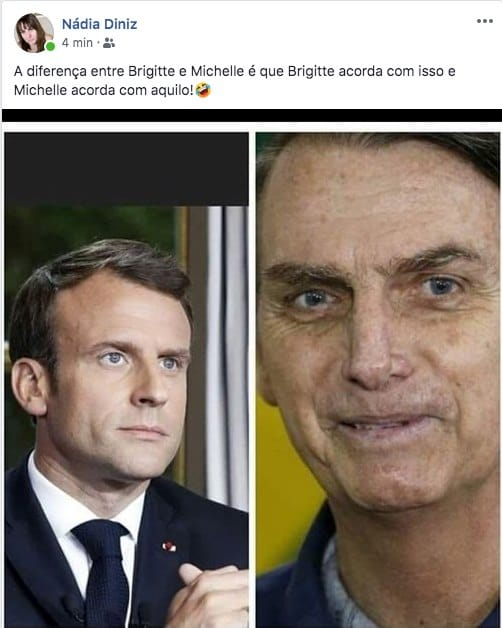 RogerioBilheiro's tweet photo. Mme Macron aurait pu lui répondre:  "Dommage que votre belle femme se lève le matin à ton côte, tandis que moi..." #DesculpaBrigitte #SorryBrigitte https://t.co/Dx4o3MAwpY
