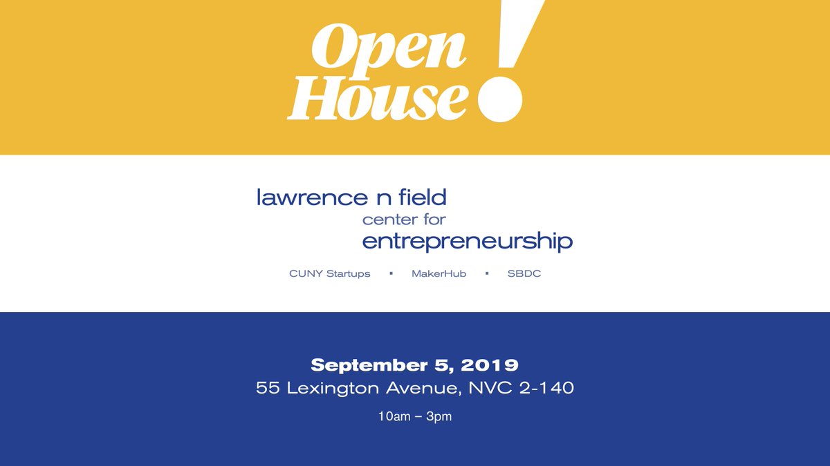 Baruch_Zicklin's tweet photo. #Entrepreneurs are a major force across all industries! Drop by @Baruch_Zicklin's @EShipBaruch's Open House on 9/5 to learn about the Field Center's services and workshops. #ZicklinPride #ZicklinSuccess #Entrepreneurship #SmallBiz #smallbusiness #baruchpride https://t.co/9PmsiKpjtw