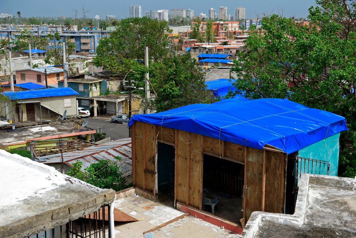 ajplus's tweet photo. Puerto Rico declared a state of emergency ahead of tropical storm Dorian, which is expected to become a hurricane. People are stocking up on food and generators.

30K homes in the U.S. territory are still covered with blue tarps after damage from 2017's deadly Hurricane Maria. https://t.co/c70nI5xeLq