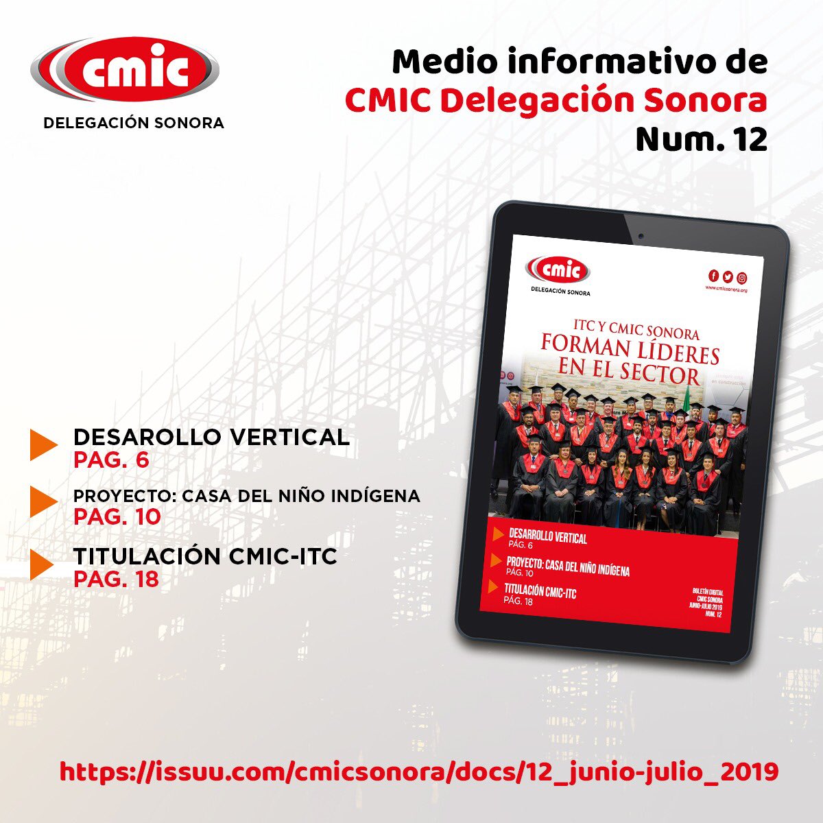 Les comparto enlace del #boletíndigital de @cmicsonora para informar sobre el trabajo y actividades que se han realizado en los últimos meses.
issuu.com/cmicsonora/doc…