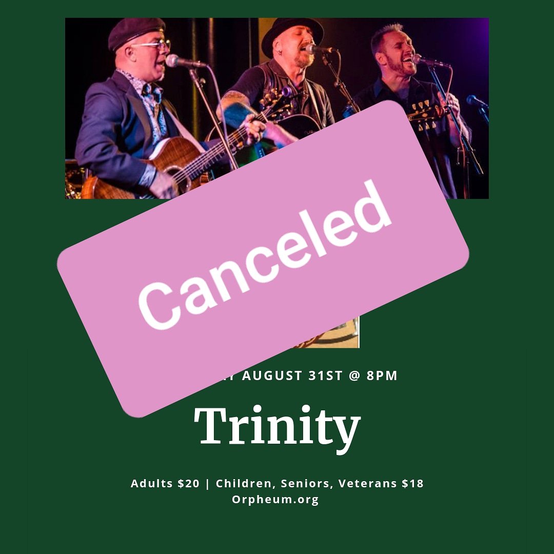We are sorry to announce that the Trinity concert scheduled for Saturday night has been canceled. 
Any questions please call our box office at 508-543-2787

All ticket purchases will be refunded.