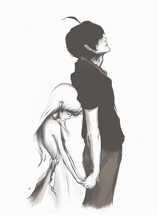 Anime couple tall and short