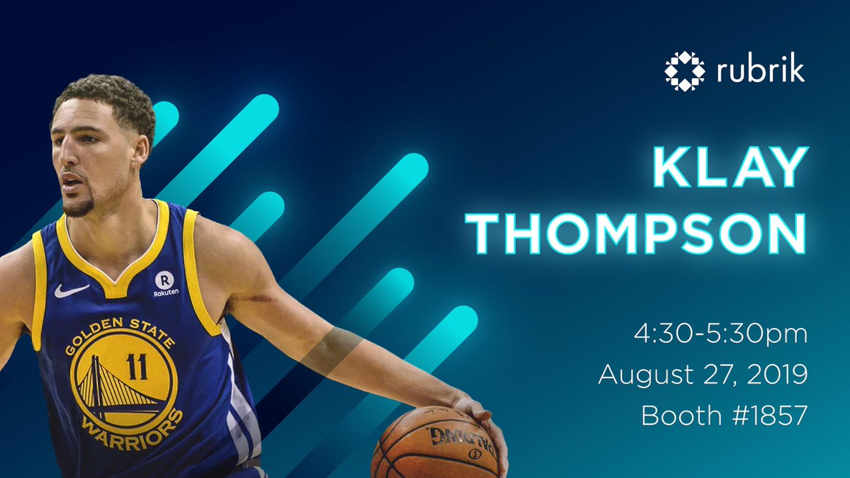 Hey, #VMworld2019! You do NOT want to miss Rubrik + <a href="/KlayThompson/">klay thompson</a> at #booth1857. Join us today at 4:30pm &amp; help fundraise for <a href="/ThompsonFamFoun/">Thompson Family Foundation</a>