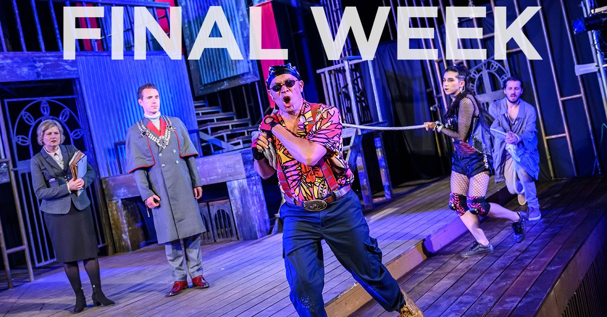 canadianstage's tweet photo. 🚨 #SiHP closes this weekend! Cap off your summer on a high note... 📷 Helen Taylor, Christopher Morris, Jamie Robinson, Heath V. Salazar, Can Kömleksiz in Measure for Measure. Set: Joanna Yu. Costumes: Michelle Bohn. Lighting: Rebecca Picherak. Photo by @DahliaKatz. https://t.co/s2h9nB4dUU